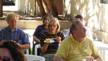 Enjoying some cake!