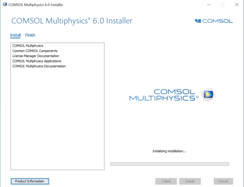 Comsol Installation Progress