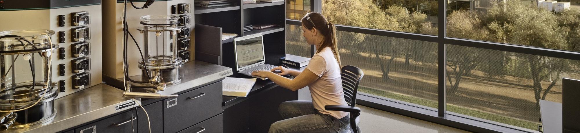 Student in lab