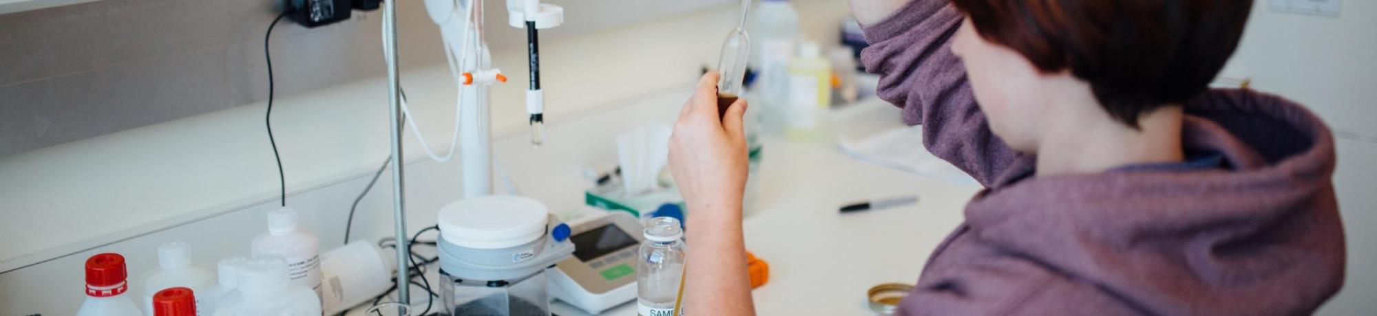 Student in the lab